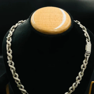 Iced Out Moissanite Diamond 925 Sterling Silver Infinity Link Chain