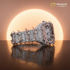 Iced Out Stainless Steel VVS Moissanite Diamond Bust Down Watch