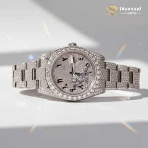 Moissanite Diamond Watch In Snake Skin Style Fully Iced Out Watch